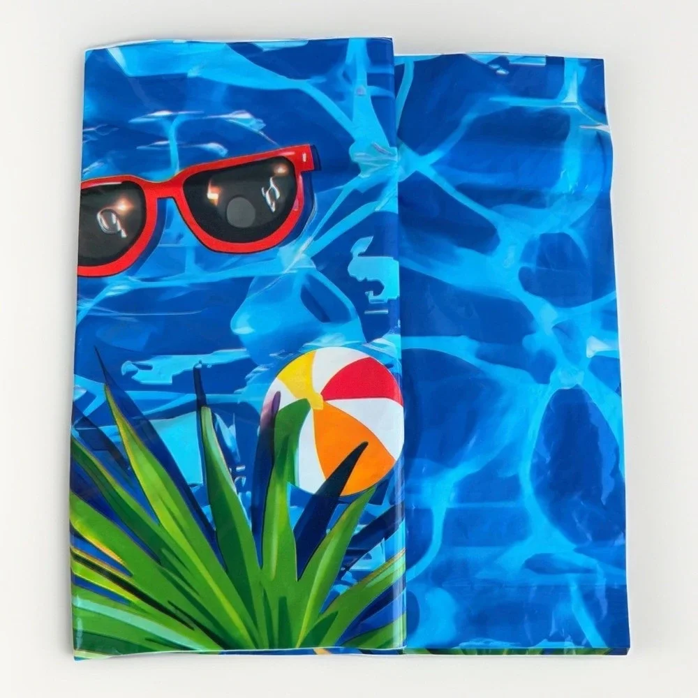 Funnytree Pool Party Themed Vinyl Backdrop Vibrant Colorful Banner 70.8